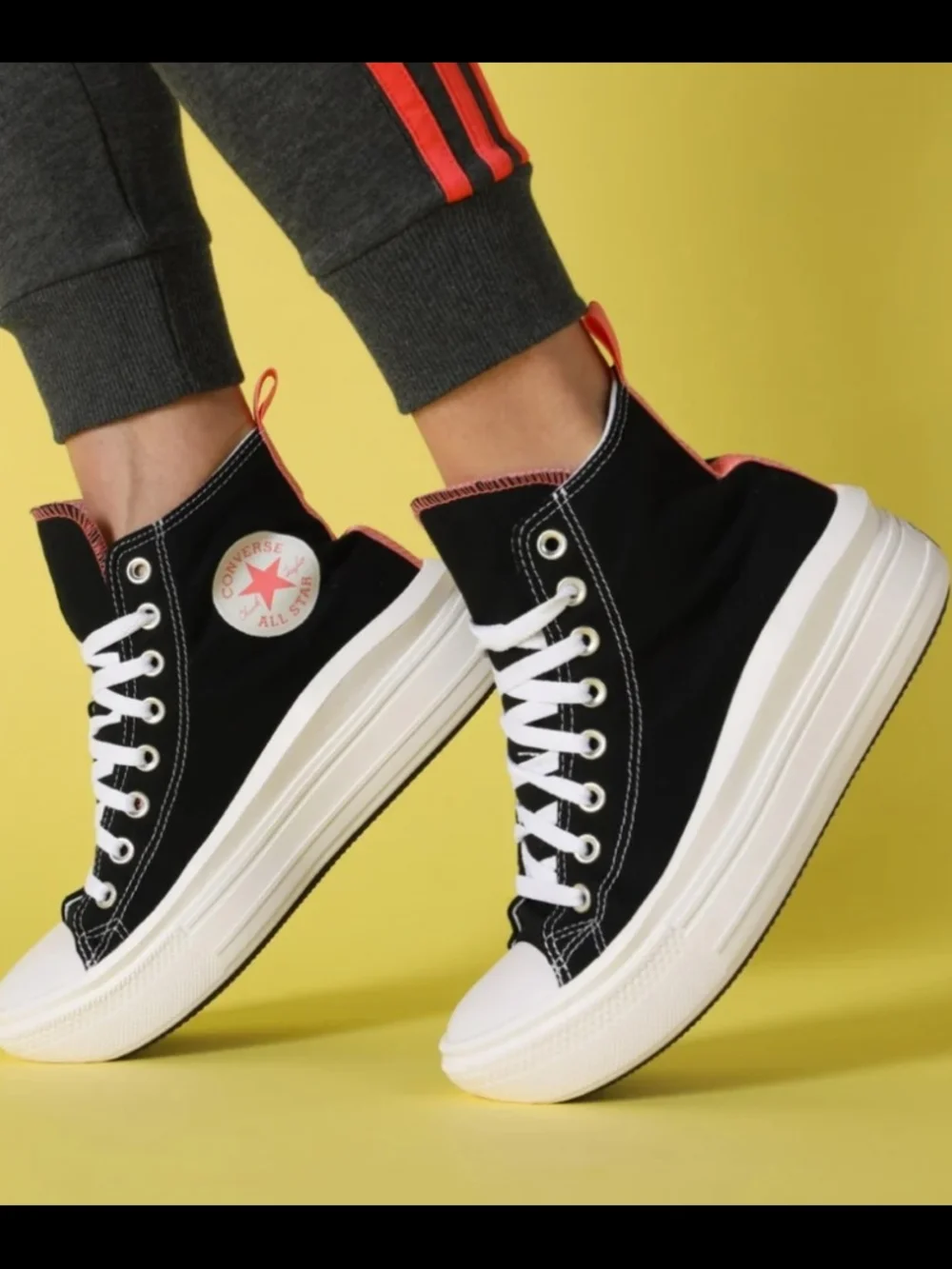 Converse Chuck Taylor All Star Move Platform High GS Sneakers Size 7 Used Exc